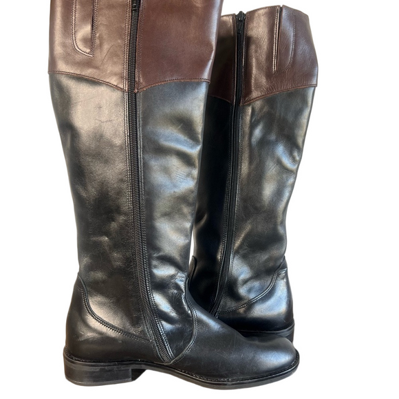 Italian ShoeMakers Gilda Women's Tall Black and Brown Boot Size 6.5 SKU#11-2346 - Picture 2 of 8